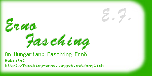 erno fasching business card
