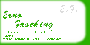erno fasching business card